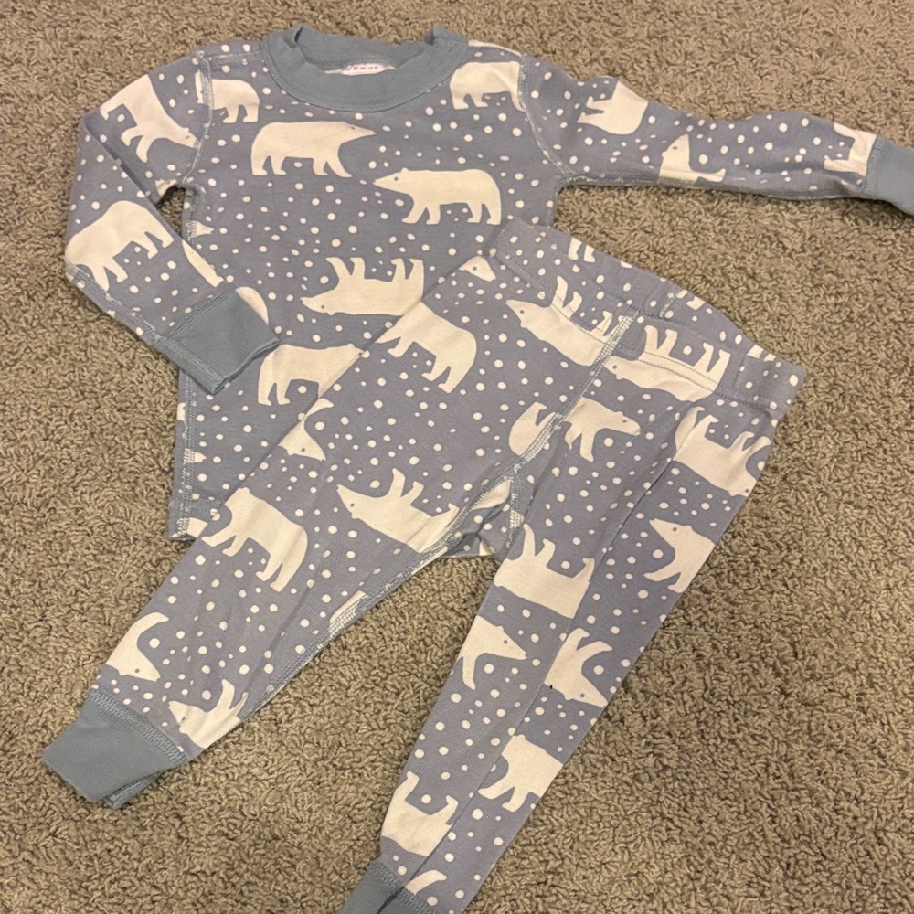 Hanna Andersson Light Blue Pajama Set with Polar Bear Design